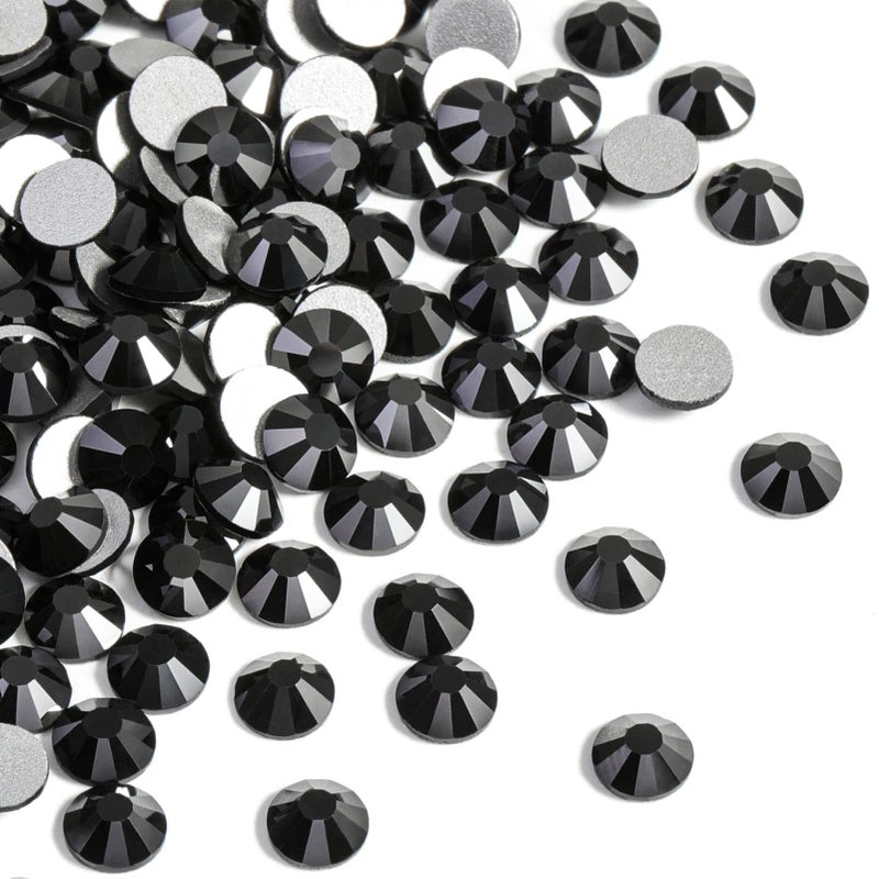 Beadsland 288pcs Flat Back Crystal Rhinestones Round Gems for Nail Art and Craft Glue Fix  Jet Hematite SS30 6.3-6.5mm - Image 2